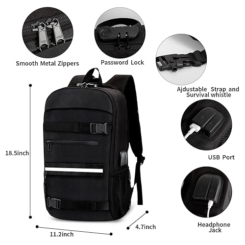 Simbow Skateboard Backpack, Laptop Backpack Rucksack w/USB Charging Port,Anti-Theft Lock,Water Resistant,Fits up to 15.6-17 Inch Laptop, for College Business Travel Men (2023) in Kenya | Whizz Backpacks Simbow Skateboard Backpack, Laptop Backpack Rucksack w/USB Charging Port,Anti-Theft Lock,Water Resistant,Fits up to 15.6-17 Inch Laptop, for College Business Travel Men (2023) in Kenya | Whizz Backpacks