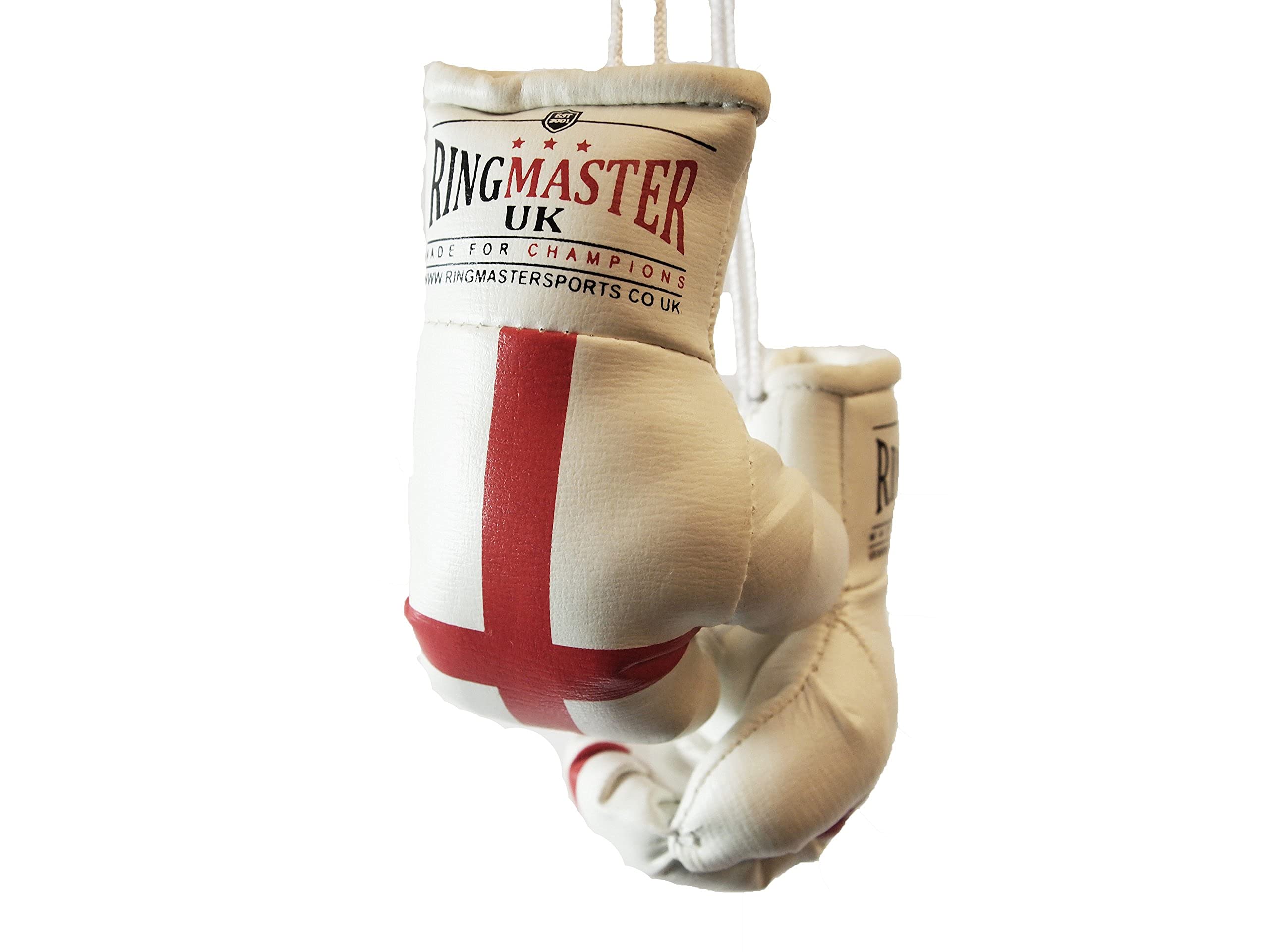 RingMasterUK Mini Boxing Gloves Car Hanger Van Rear Mirror Gift Flags (England Flag)