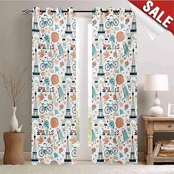 Amazon Com Hengshu Paris Window Curtain Drape Cupcake Eiffel
