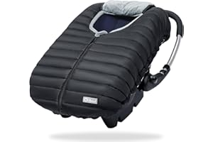 Orzbow Winter Carseat Cover for Baby, Baby Car Seat Cover for Boys & Girls, Warm Infant Car Seat Covers with Plush Lining for Cold Weather, Waterproof, Universal Fit, Newborn Essentials, Black