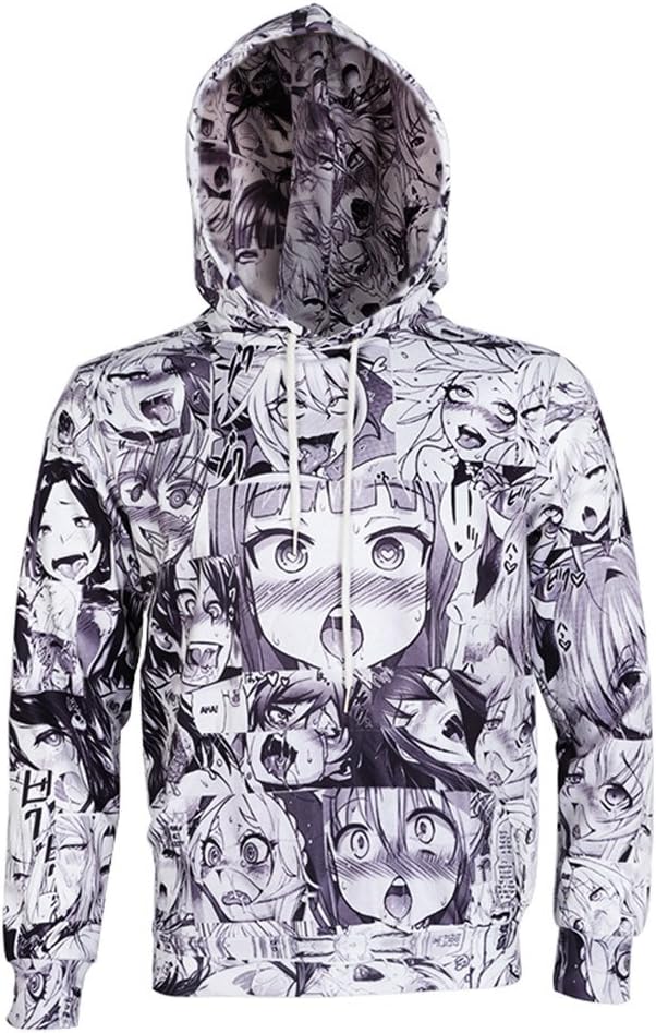 Cowesoo Anime Ahegao Funny 3D All Over Print Hoodies Joggers Hipster Sweatshirts Set