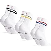 DANISH ENDURANCE Athletic Tennis Socks for Women & Men, Performance Socks, Crew Length, Breathable, 3 or 6-Packs