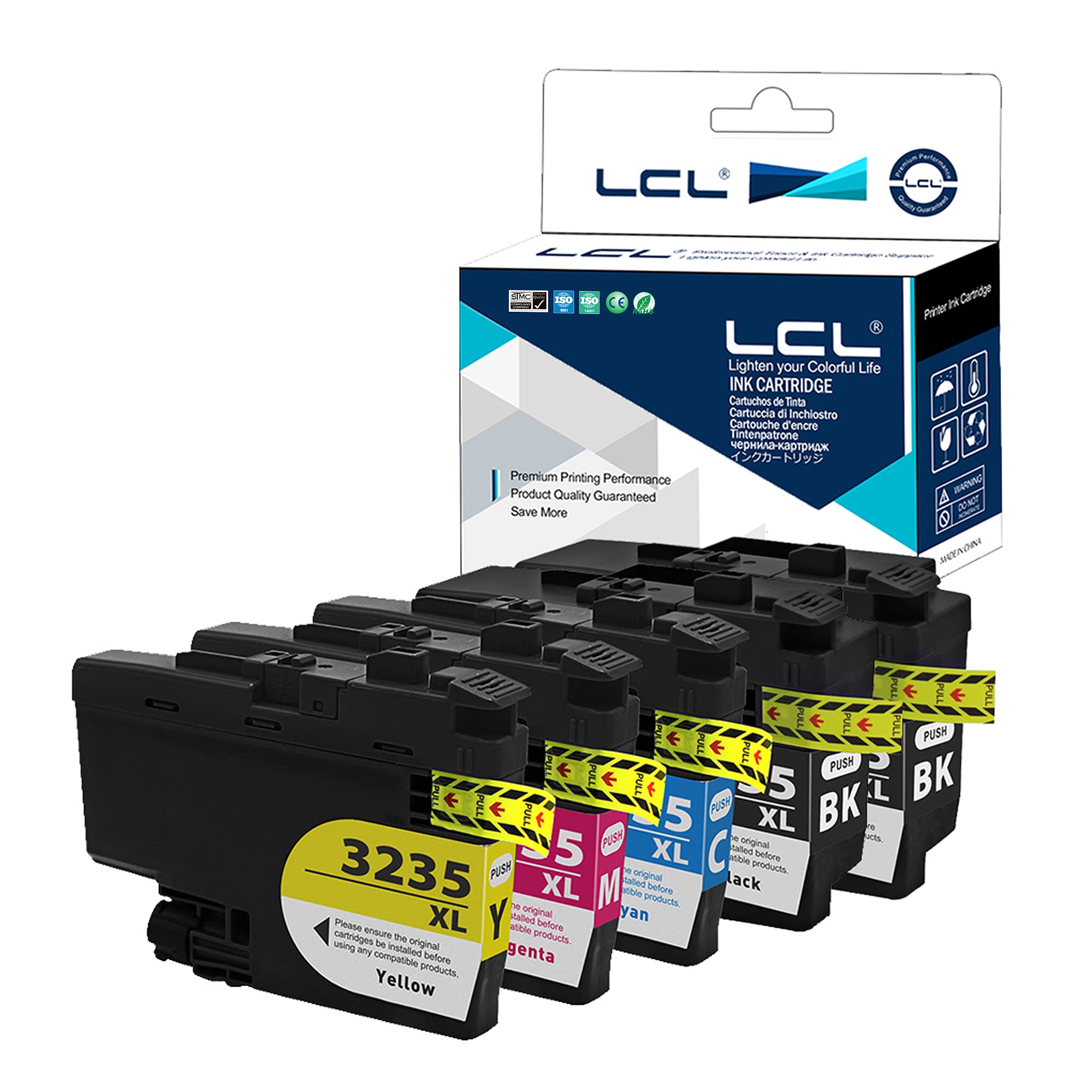 LCL Compatible Ink Cartridge LC-3235 LC3235 XL LC3235XL LC3235BK LC-3235XLBK LC-3235XLC LC-3235XLM LC-3235XLY (5PK KCMY) Replacement for Brother DPC-J1100DW MFC-J1300DW