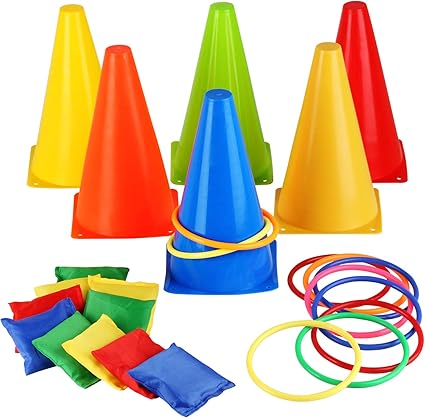Amazon Com Eocolz 3 In 1 Carnival Games Set Soft Plastic Cones