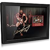 ORIMAMI Soccer Star Wayne Rooney Framed Poster with 1x35mm Film Mini Cell Display,Printed Signed Photograph Gifts for Wayne Rooney Fans - 8x6 Inches