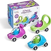 Hand2Mind Popping Fidget Cars - Suction Cup Toys for Fine Motor Skills, Toddler & Preschool Sensory Play, Anxiety Relief (Set
