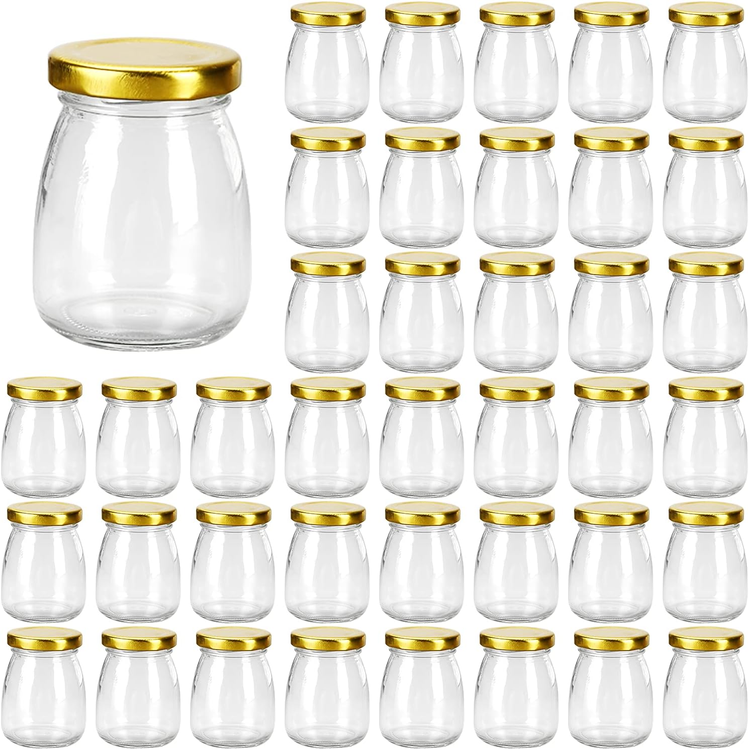 Glass Yogurt Container With Lids, 4oz Clear Glass Jars With Airtight