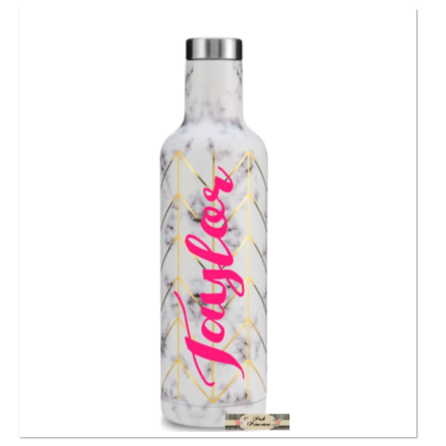 gold marble thermo bottle