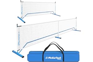 PICKLETECH 6.0 Cross Version Portable 2 in 1 Pickleball Nets Outdoor Game 22 FT & Half Court 11 FT Pickleball Net-USAPA Regul