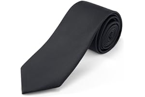 JUNMEISI Black Ties For Men Solid Pure Color Tie 3.15" (8CM) Formal Necktie for Men in Gift Box