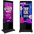 ZLPOWER 55" Digital Signage Kiosk Non Touchscreen Digital Kiosks Interactive Displays Floor Standing 4K IPS LCD Screen Commercial Totem with Android 11 System Interactive Advertising Media Player