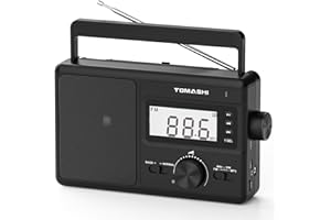 TOMASHI Portable AM/FM/SW 3 Band Radio, AM FM Radio with Clock, Battery Operated, Micro SD/USB for MP3/WMA Playback, LCD Display, ATS Function