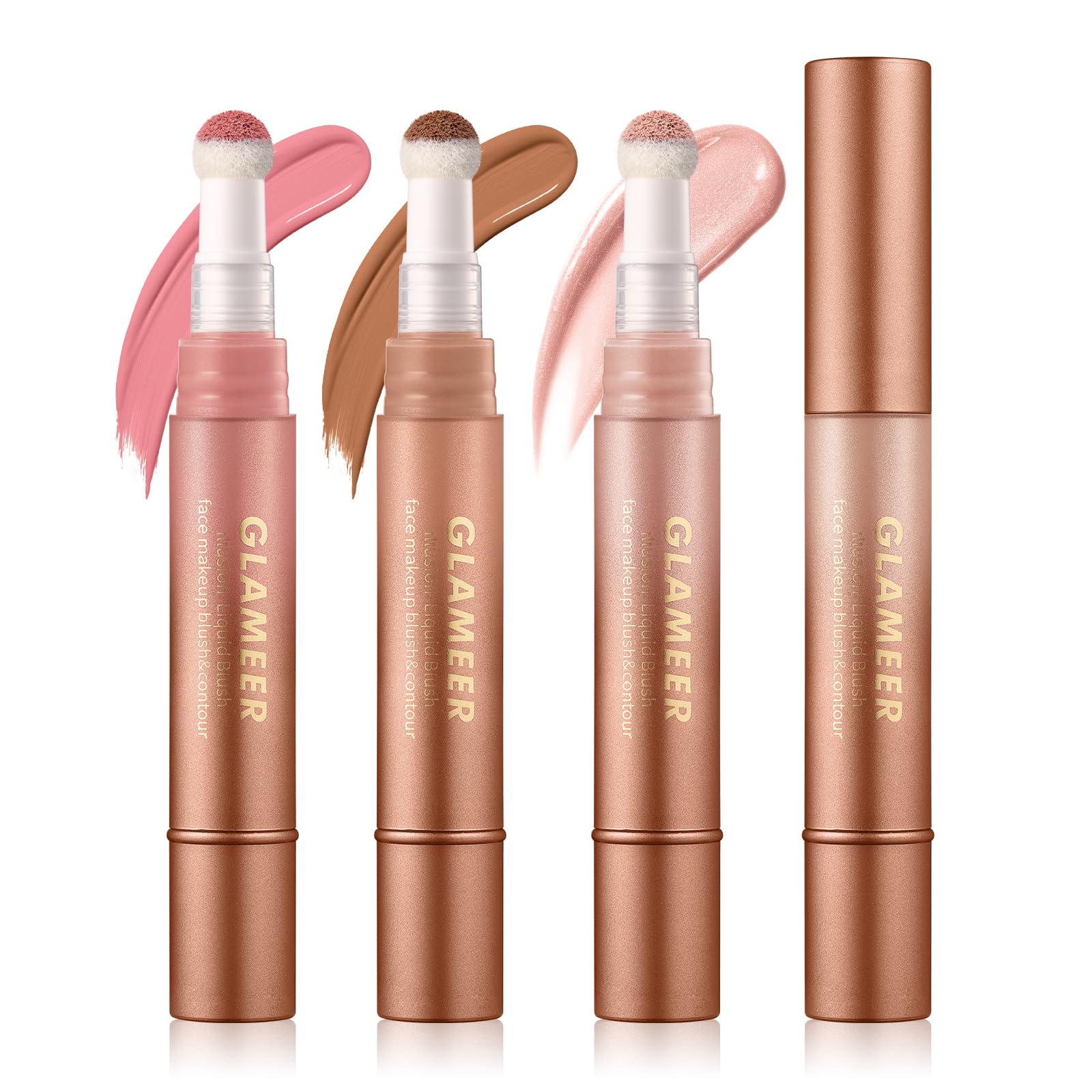Photo 1 of **5pack**Blush Stick,Liquid Blush Stick,Silky Smooth Creamy Formula,Lightweight Blendable Blush Rouge Stick,Naturally Sculpted Look Professional Beauty Makeup Blush (01/03/05)