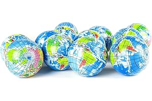 Neliblu 3" Earth Stress Balls, 1 Dozen - Globe Squeeze Ball for Stress Relief, Muscular Relaxation, Therapy - World Stress Ball, Earth Day Gifts and Accessories - Promoting Environmental Awareness