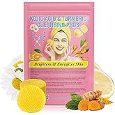 Kojic Acid and Turmeric Cleansing Pads, Turmeric Kojic Acid Pads for Face Scrub, Deep Cleansing Dark Spots with Lemon Extract, Vitamin C, Vitamin B5 (40pcs)