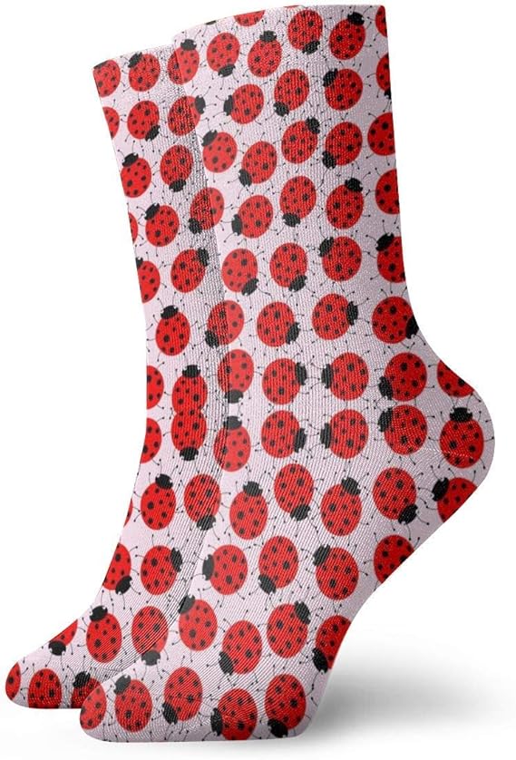 Ladybugs Pattern Performance Sock Athletic Crew Short Socks Outdoor