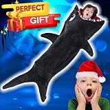 CozyBomB Cozy Shark Blanket for Kids 60x20in Flannel One Piece Hooded view 6
