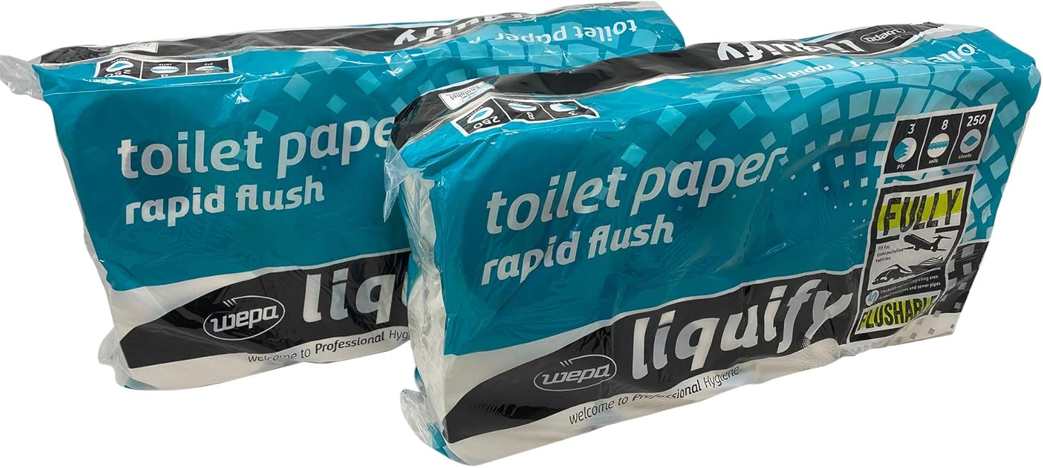 Wepa Liquify Camping Toilettenpapier Selbstauflösend 3-lagig - 8 Rollen á 250 Blatt - 2x 8 Rollen: Amazon.de: Drogerie & Körperpflege - Toilettenpapier online kaufen