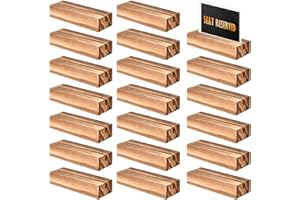 FOCCTS 20pcs Wood Place Card Holders, Wood Table Number Stands Wooden Acrylic Sign Holder Table Decor, Vintage Wooden Block Picture Holder for Price Photo Display Wedding Party Events Decoration