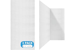 BUBOS 3 Pack Large Acoustic Panels,48" X 24" X 0.4" Acoustical Wall Panel,Self-Adhesive Sound Proof Foam Panels, Decorative Soundproof Wall Panels for Home Studio Office,White