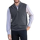 Makkrom Mens Quarter Zip Sleeveless Golf Vest Pullover Stand Collar Casual Vests Outerwear