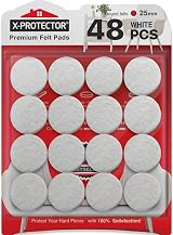 X-Protector Chair Pads 48 Pack Felt Furniture Floor Protectors 25mm