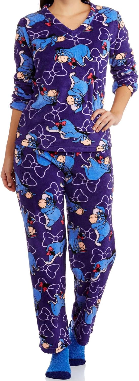 Disney Eeyore Women's and Plus 3 Piece Plush Pajamas Gift Set (16/18