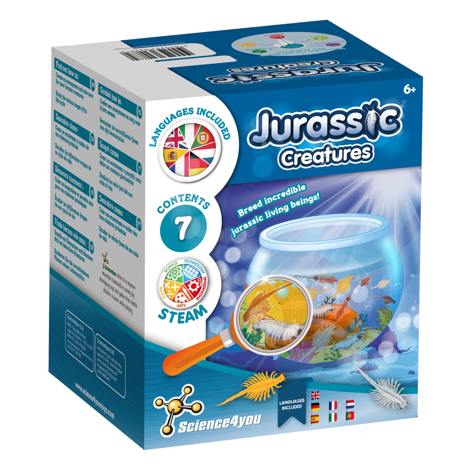 Science4you Brine Shrimp Hatchery kit - Artemias Jurassic Sea Creatures - Includes Artemias Brine shrimp eggs and small fish tank - Create an Ecosystem with Sea Dragons - Science Kit for Kids Age 6+