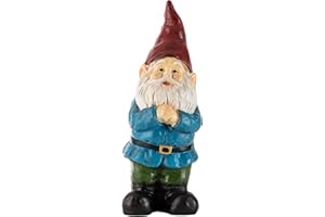 Alpine Corporation 12" Tall Classic Outdoor Garden Gnome Yard Statue Decoration