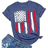 Patriotic Shirts for Women American Flag Shirt 4th of July Tshirt Graphic Tees Casual Short Sleeve Tee Top