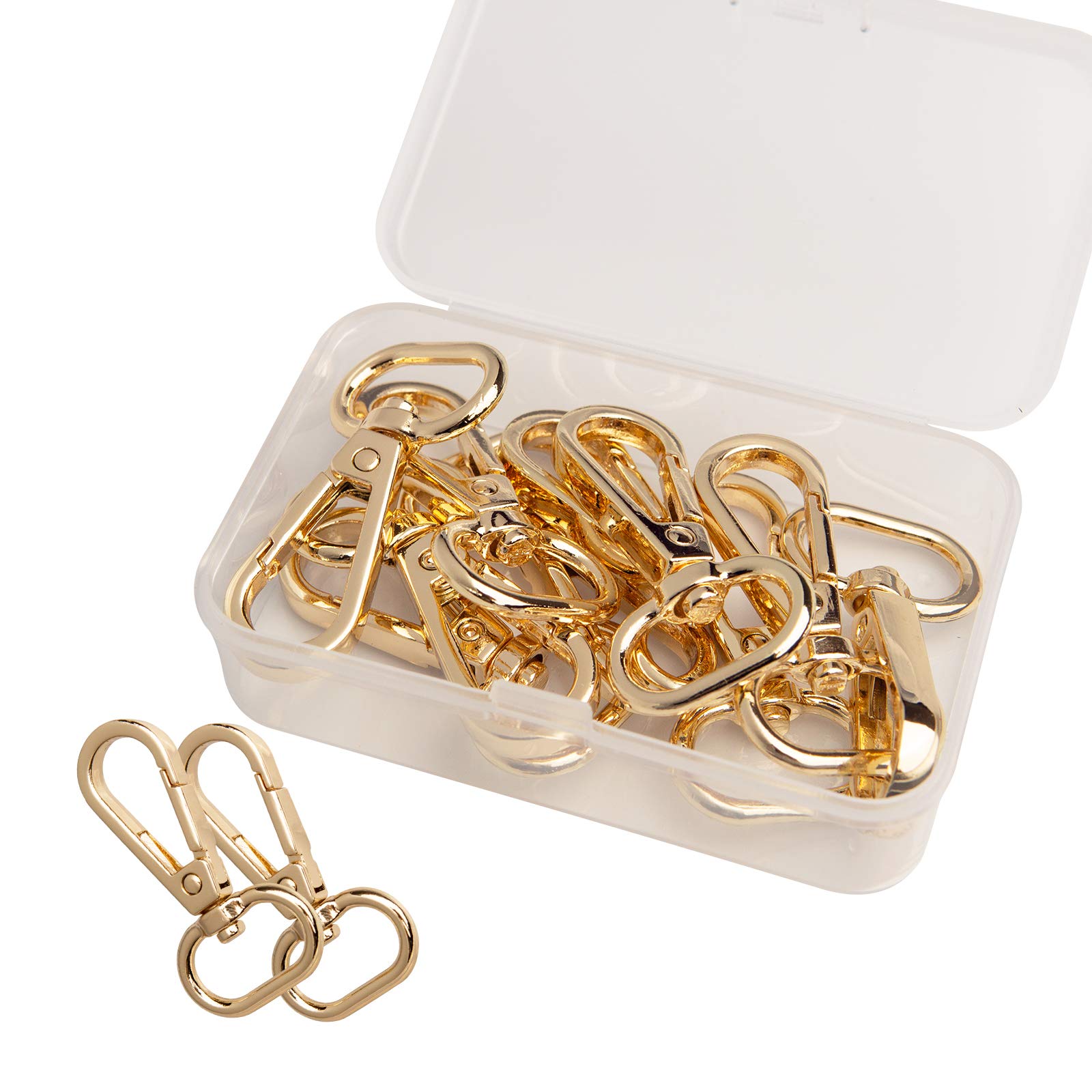 Kimi-HOSI 10 Pcs Lobster Swivel Clasps Alloy Keychains Hooks Golden Metal Swivel Snap Hook Swivel Keyrings Clasps for Bags Lanyard Keyrings Crafts Jewellery Making Dog Leashes