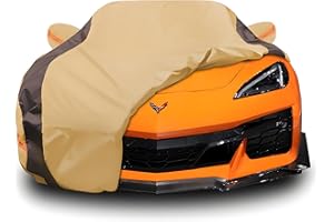 FSGRICH Car Cover Waterproof All Weather Compatible with Chevy Corvette C4 C5 C6 C7 C8, Outdoor Anti-UV Sun Rain Protection Full Exterior Cover