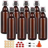 UrSpeedtekLive 8 Pack 32oz Amber Swing Top Glass Bottles, Flip Top Brewing Bottles with Airtight Stopper for Vanilla Extract,