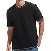 VEIISAR Men's Heavy Weight Crew Neck T-Shirt - Mens Premium 100 Cotton Thick Tees Pre Shrunk