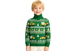 Lovefairy Kids Ugly Christmas Sweater for 2-7 Years Toddler Thick Xmas Pullover Girls Boys Novelty Turtleneck Funny Top