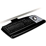 3M Under Desk Keyboard Tray, Turn Knob to Adjust Height and Tilt to Enhance Comfort and Ergonomics, Sturdy Tray with Gel Wris