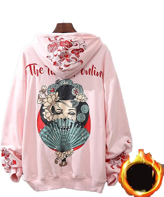 Amazon パーカー メンズ 浮世絵柄 プルオーバー 和風パーカー トップス 長袖 フード付き 厚手 カップル 秋冬 刺繍 裏ボア カジュアル げいぎ柄 お洒落 ストリート系 スウェットシャツ 白 ピンク 黒 S Xxl トレーナー パーカー 通販