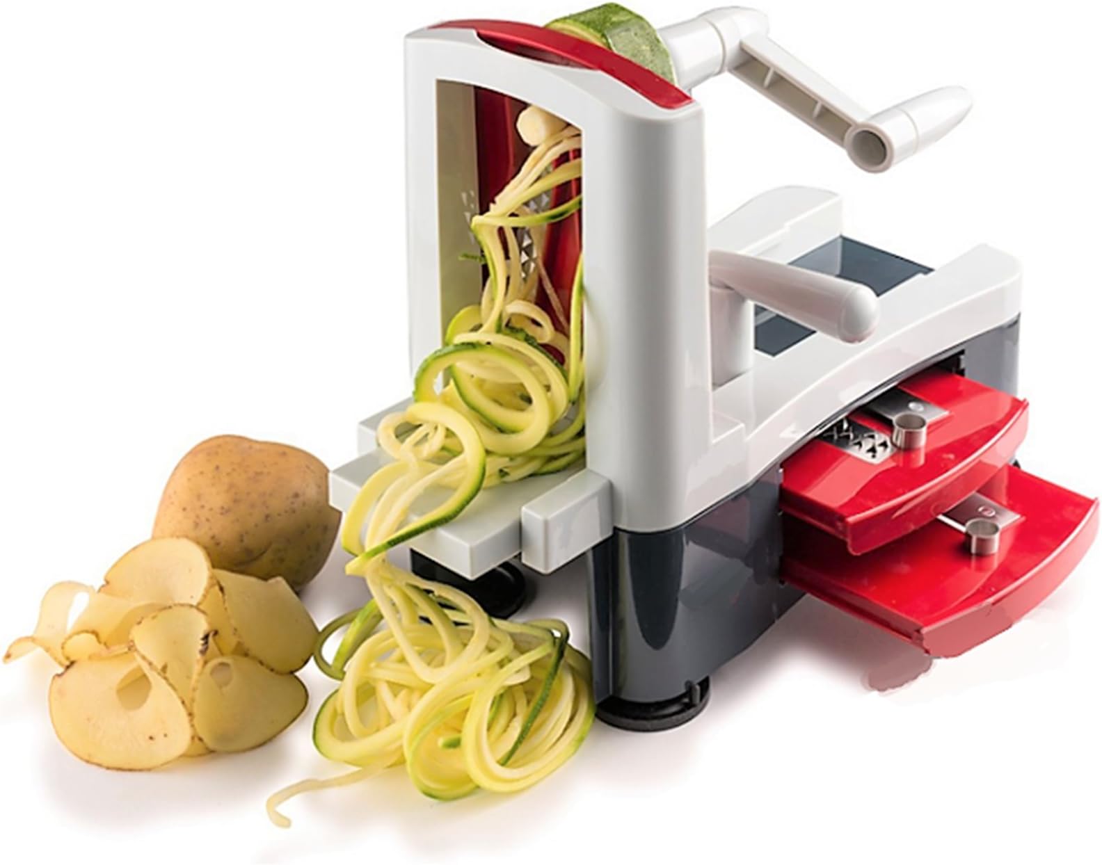 Edofiy Spiralizer 3-Blade Vegetable Slicer With Strong Suction Base,Veggie Spaghetti Pasta & Zucchini Noodles Maker for Low Carb/Paleo/Gluten-Free Meals