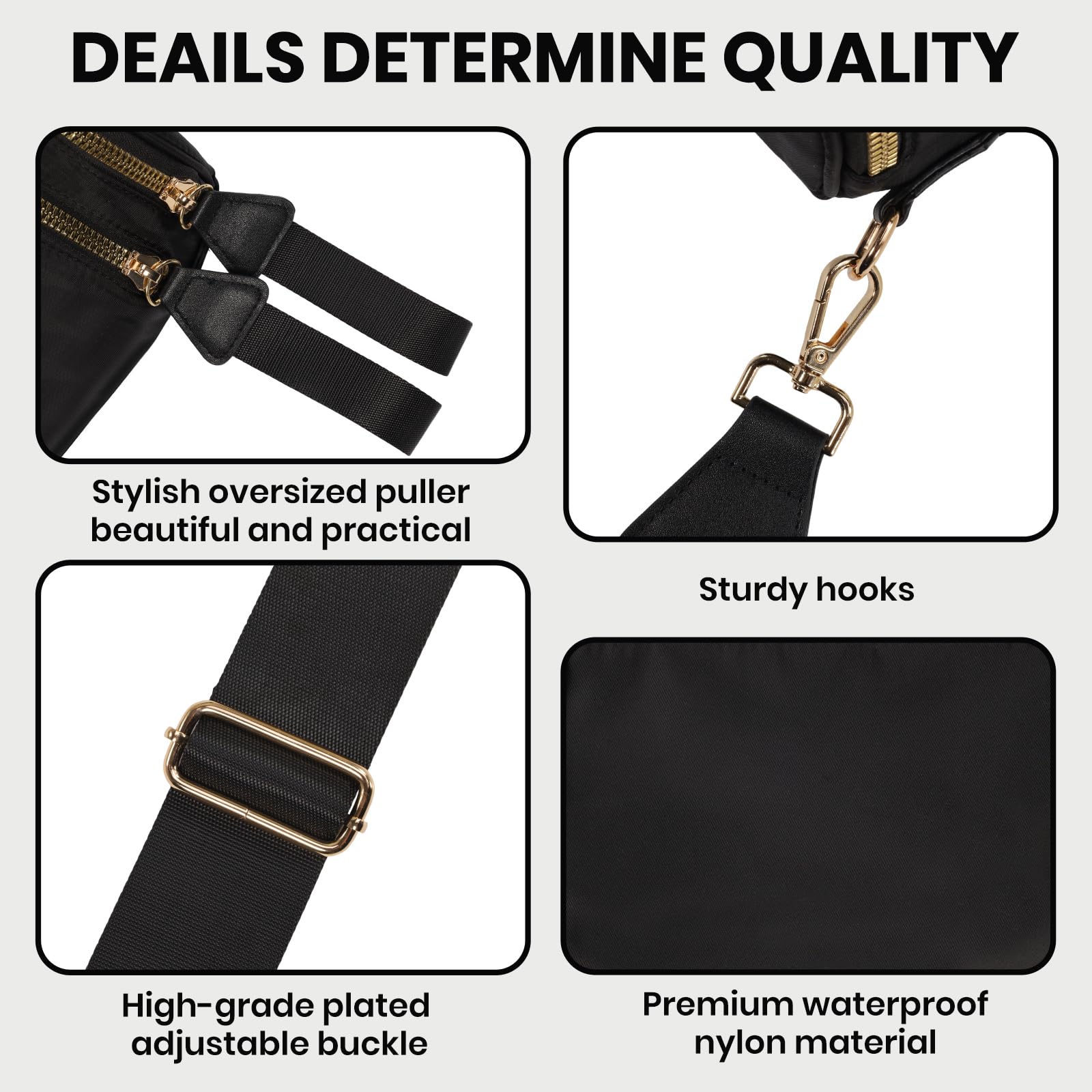 Crossbody Bags for Women, Checkered Bum Bag Crossbody, Spacious Nylon Shoulder Handbag Mom Bag