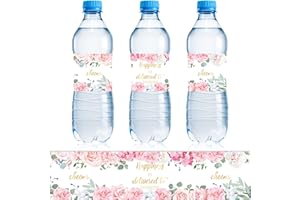 50pcs Wedding Water Bottle Labels, Waterproof Decorative Labels Personalized Wrap Stickers for Wedding Party Decorations (Sty