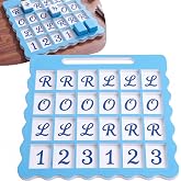Teyva Daily Mahjong Solo Practice Board Portable, Blue, Handle Style | Play American Mahjong Tiles with 24 Card Slots, Strategy Training Board for Beginners and Advanced Player, Game Training Aid