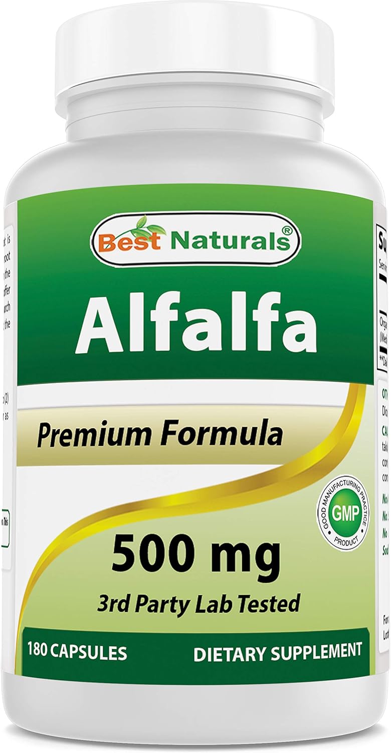 Best Naturals Alfalfa Green Super Food 500 mg 180 Capsules: Health & Personal Care