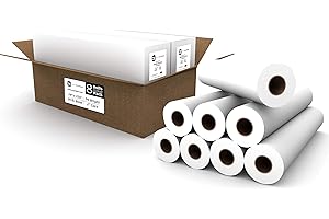 ACYPAPER 8 Rolls Value Pack. 24 x 150 Plotter Paper, 20 lb. Bond, CAD Paper Rolls for Wide Format Ink Jet Printers