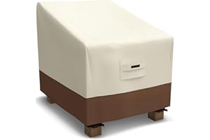 Patio Watcher 100% Waterproof Patio Chair Cover, Durable Outdoor Lawn Patio Furniture Covers - Beige & Brown - Large- 35"W x 38"D x 31"H