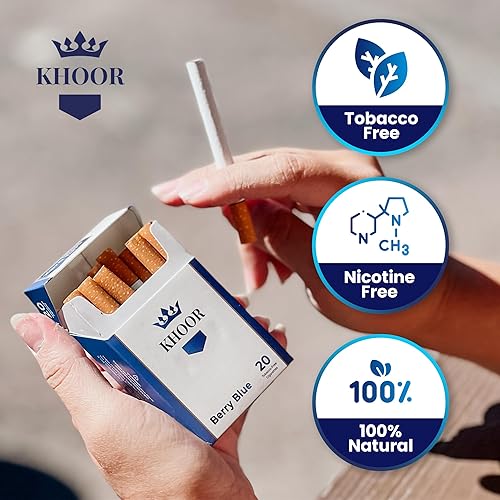 khoor cigarettes review KHOOR Herbal Cigarettes - 2 Berry Blue Packs, Non-Addictive, Tobacco-Free &  Nicotine-Free, Traditional Cigarette Substitute, Premium Blueberry Flavor -  2 Packs (40 Sticks) in Saudi Arabia