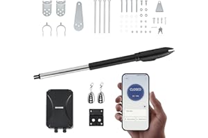 CO-Z Automatic Gate Opener Kit, App Compatible Smart Single Swing Gate Opener for Doors up to 660lb 5.9ft with Remote Controls Release Keys, Electric Gate Opening System for Driveway Home