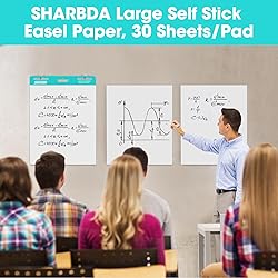 SHARBDA Sticky Easel Pad, 25 in x 30 in,Flip Chart