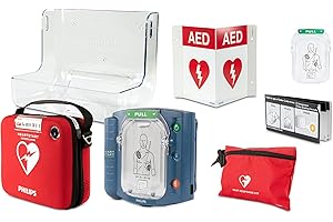 Philips HeartStart Ready Pack AED Defibrillator with Portable Emergency Medical Kit, CPR Guidance and Voice Prompts, Value Package with Standard Carry Case, M5066A-R01VPB