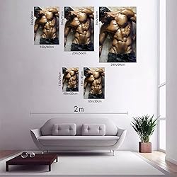 HMLZSJ Nude Muscle Male Torso Portrait Art Gay