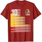 Spain Number 10 Espana Spanish Soccer Men Women Kids Boys T-Shirt